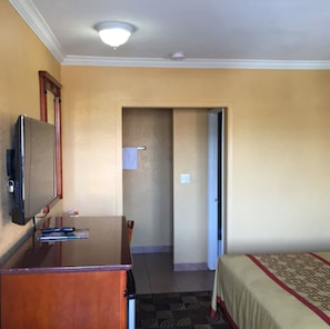 Desk, blackout drapes, iron/ironing board, free WiFi