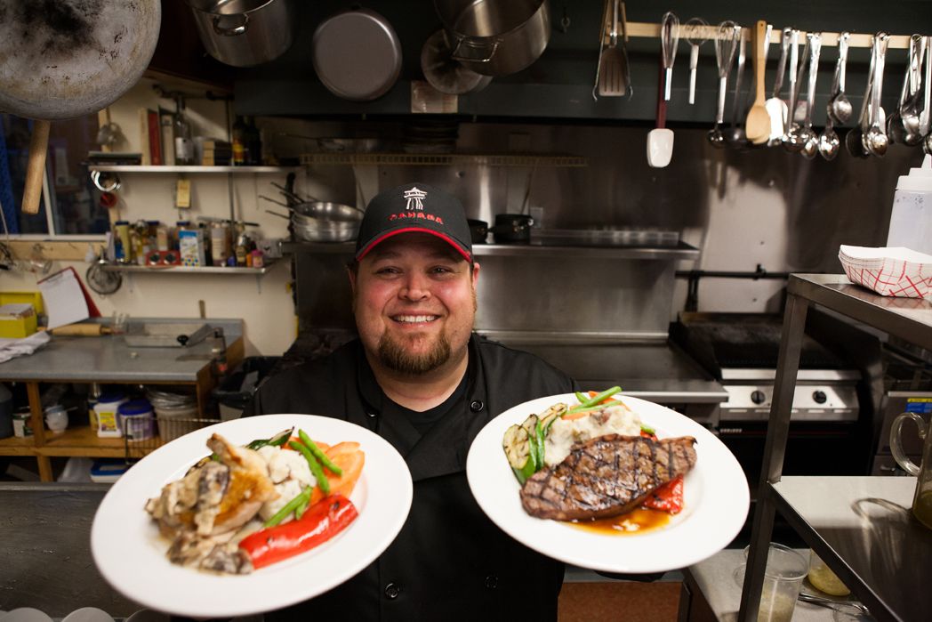 breakfast, lunch and dinner served