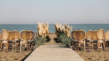 Outdoor wedding area