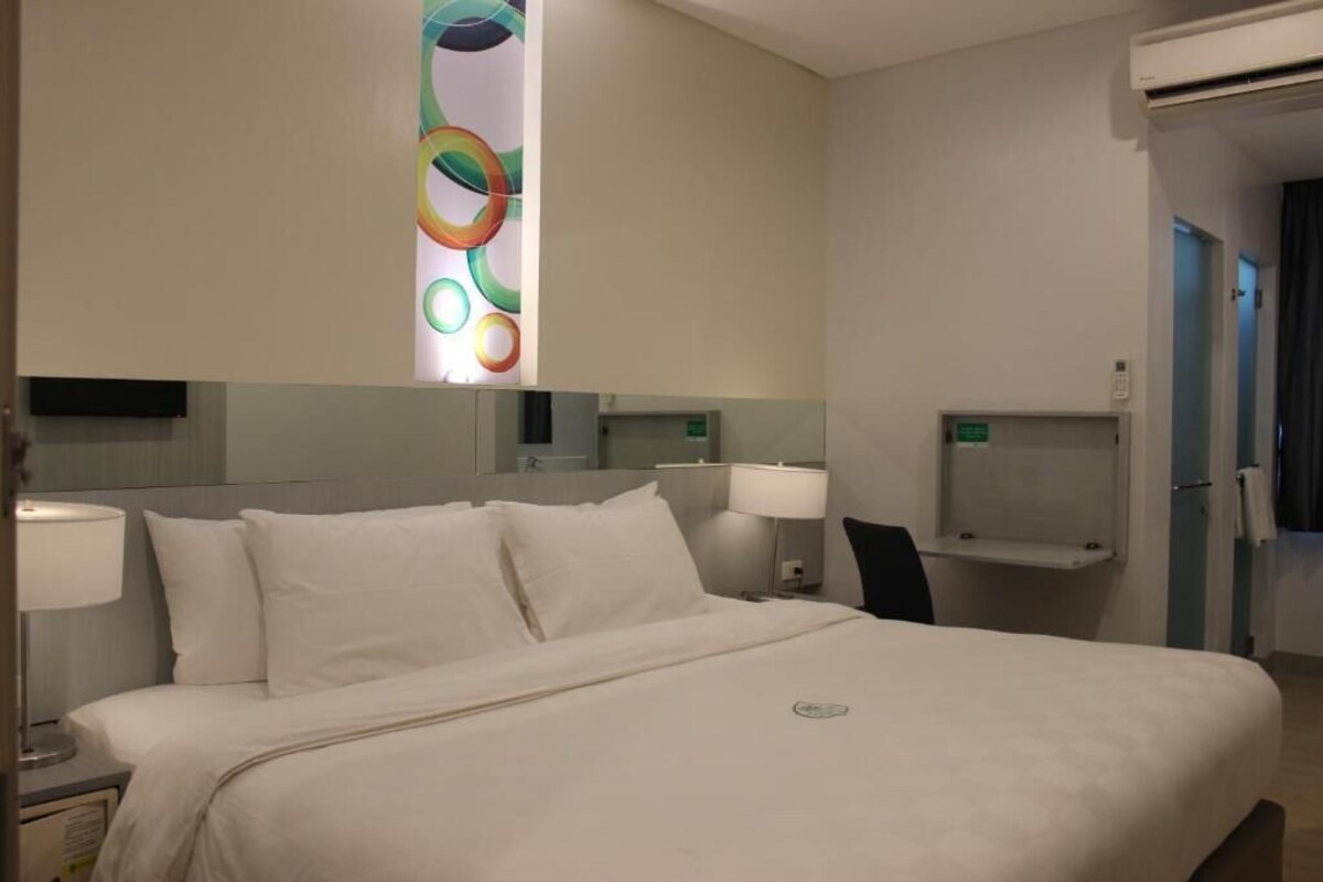 In-room safe, desk, laptop workspace, blackout drapes