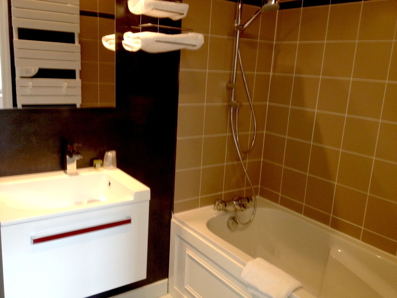 free toiletries, hair dryer, towels