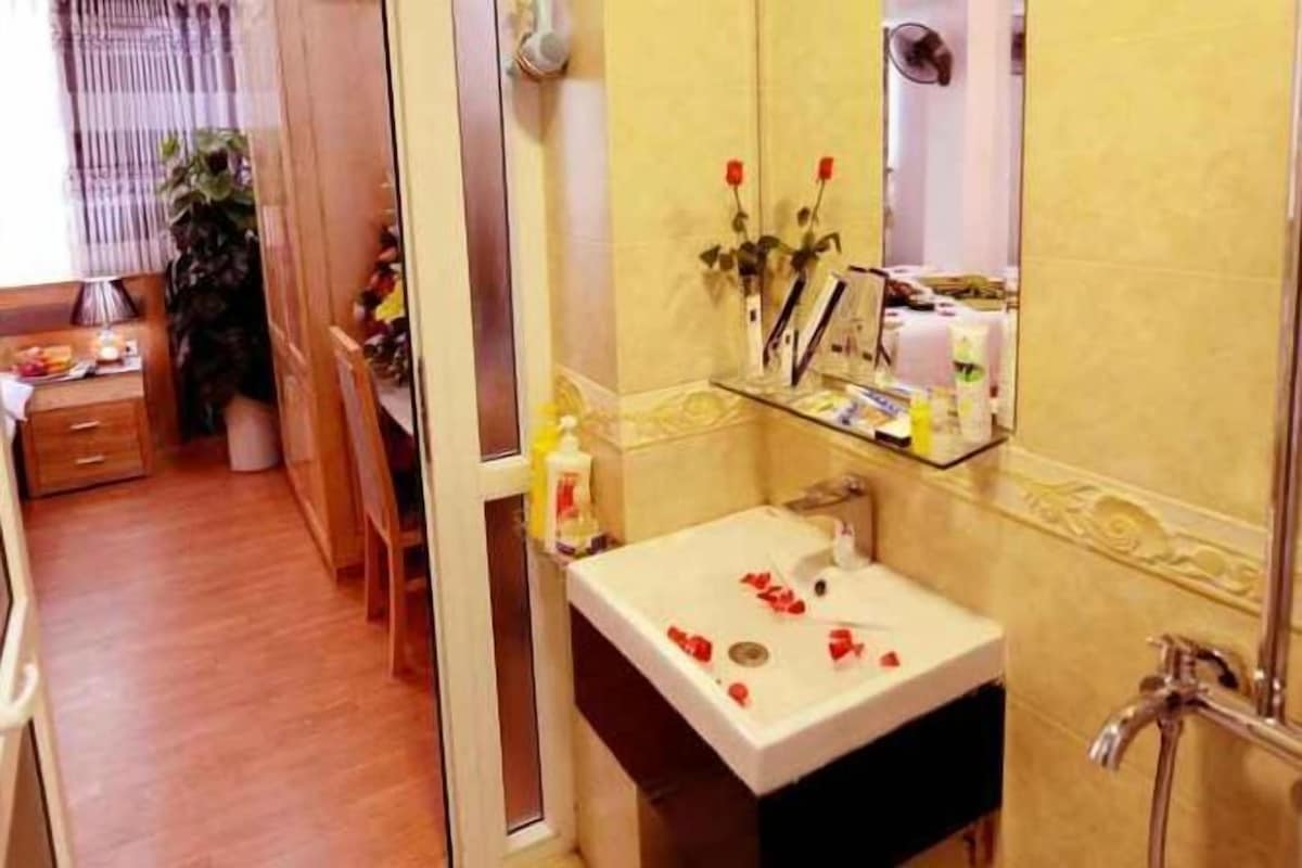 Bathroom | Shower, hair dryer, bathrobes, slippers