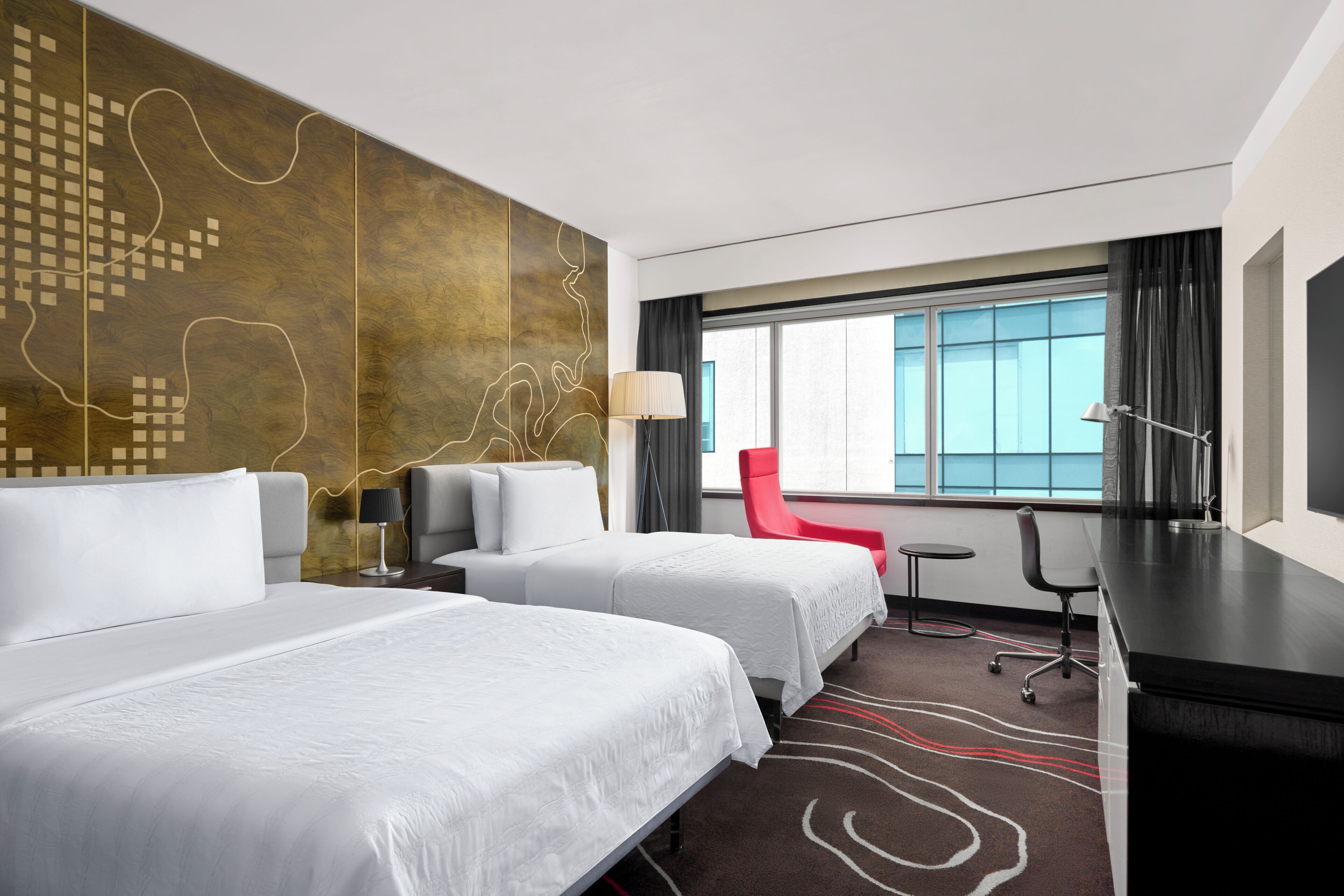 Club Room, 2 Double Beds | Premium bedding, down comforters, Select Comfort beds, minibar