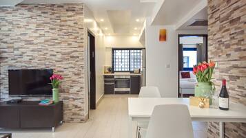 Apartment, 2 Bedrooms | Premium bedding, pillowtop beds, desk, iron/ironing board