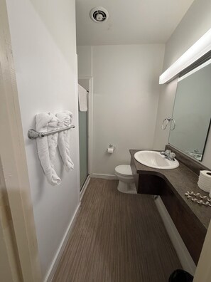 Standard Double Room, 2 Double Beds | Bathroom | Shower, free toiletries, towels