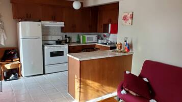 Fridge, microwave, coffee/tea maker