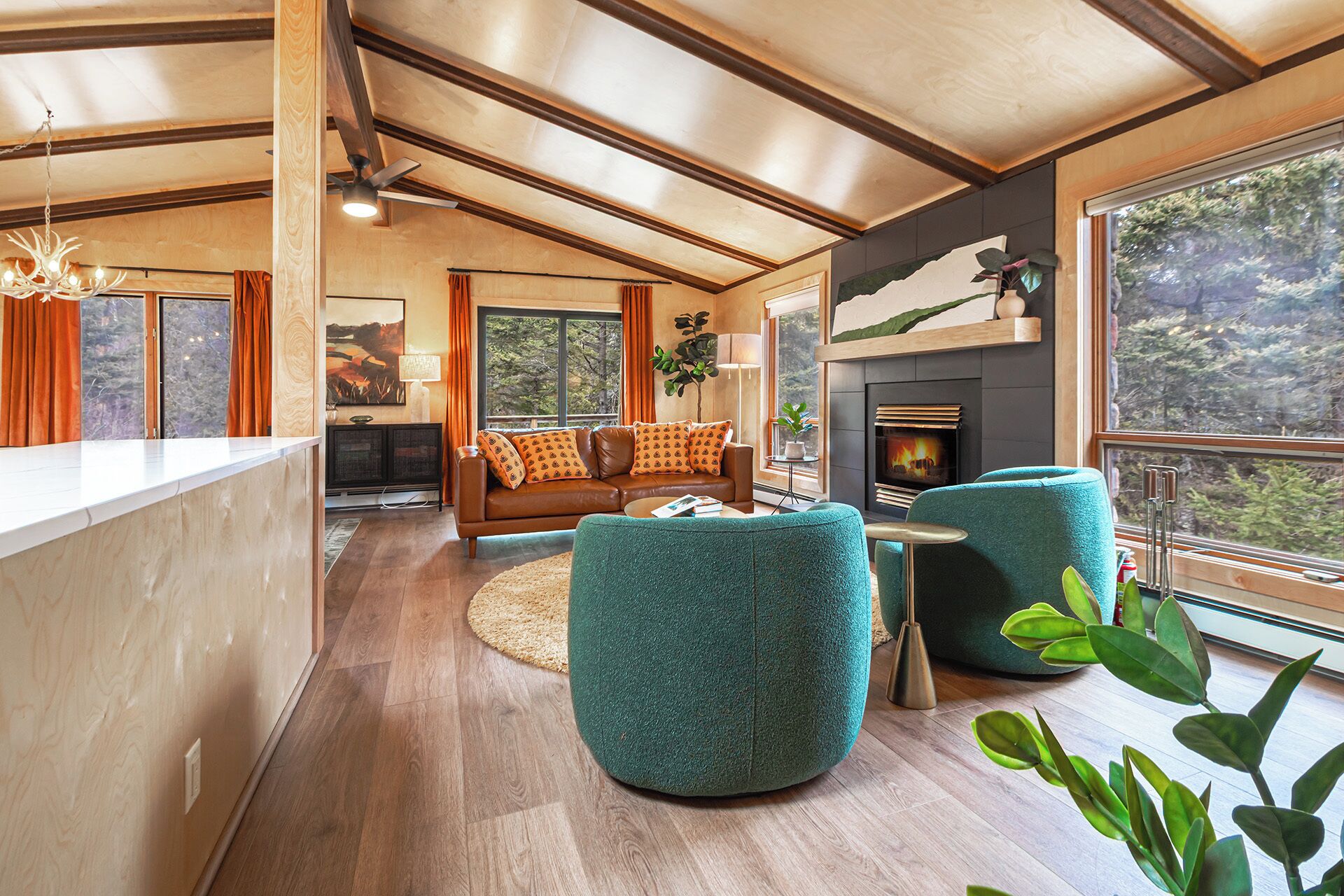 chalet, private bathroom (creek chalet) | living area | 30-inch tv with satellite channels