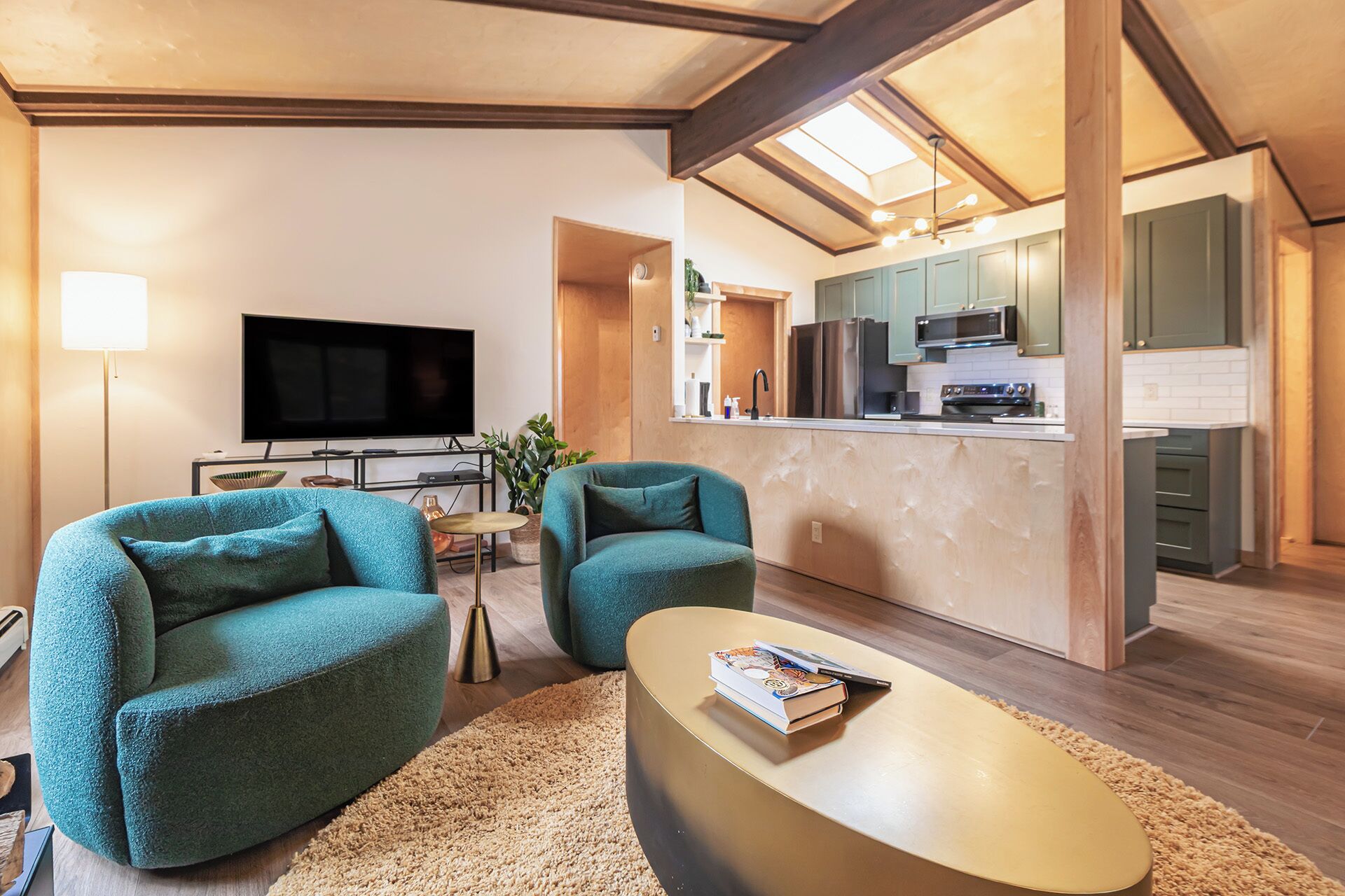 Chalet, salle de bains privée (Creek Chalet) | Coin séjour