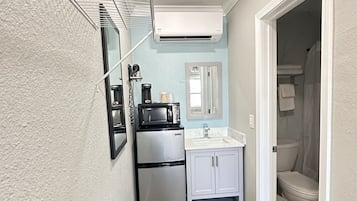 Free toiletries, hair dryer, towels