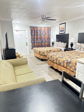 Deluxe Room with Two Queen Beds | Desk, soundproofing, iron/ironing board, free WiFi