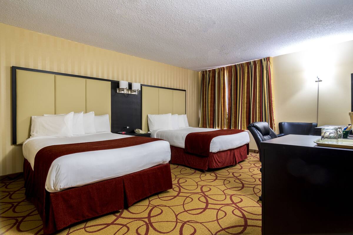 Double Room with Two Double Beds  | Desk, iron/ironing board, WiFi (free), bed sheets