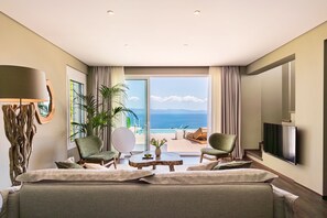 Select Villa Ariadne - 3 Bedrooms with Private Pool | Living area | Plasma TV, iPod dock