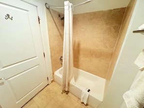 Room (Queen Beds with Kitchenette) | Bathroom | Hair dryer, towels