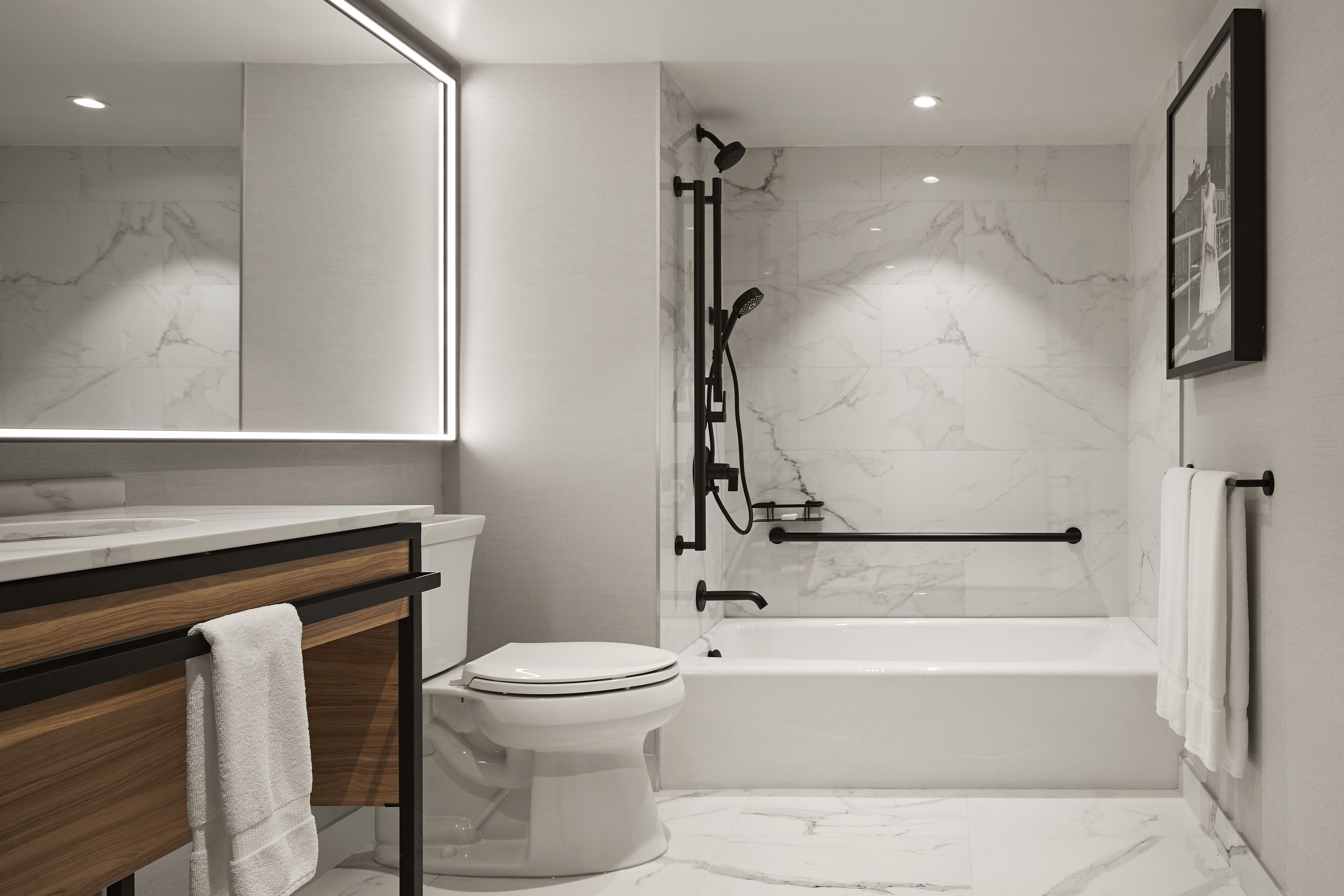 standard room, 2 queen beds, accessible | bathroom | combined shower/bathtub, free toiletries, hair dryer, towels