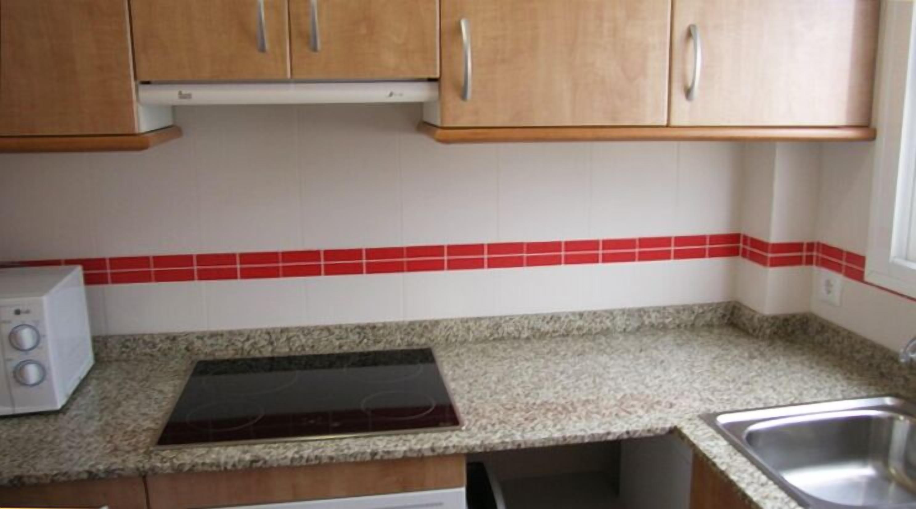 Großer Kühlschrank, Mikrowelle, Herdplatte