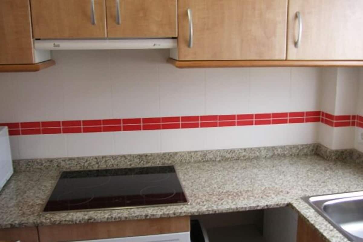 Großer Kühlschrank, Mikrowelle, Herdplatte