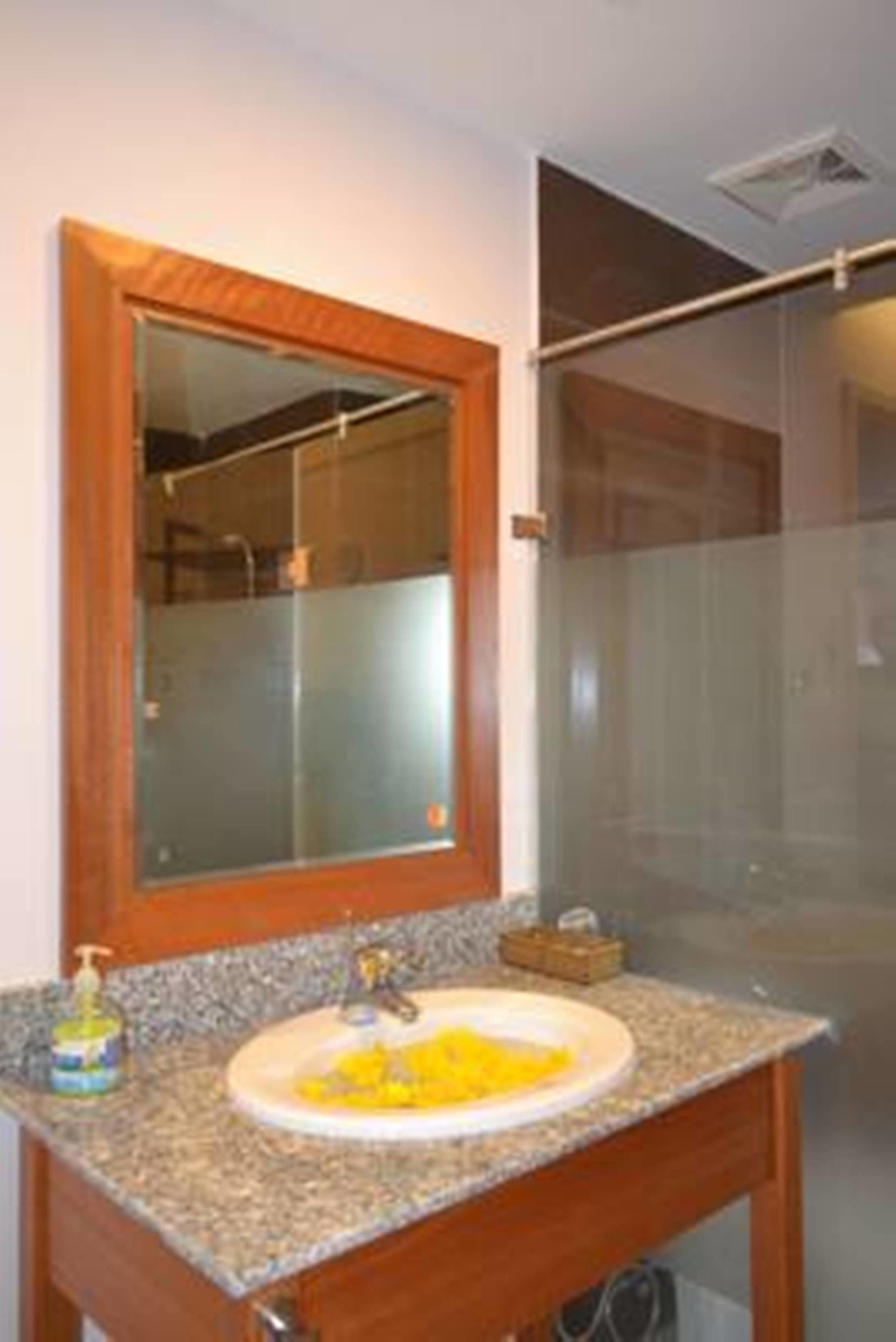 deluxe triple room | bathroom | shower, free toiletries, hair dryer, slippers