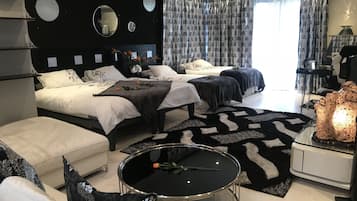 Premium bedding, in-room safe, individually decorated