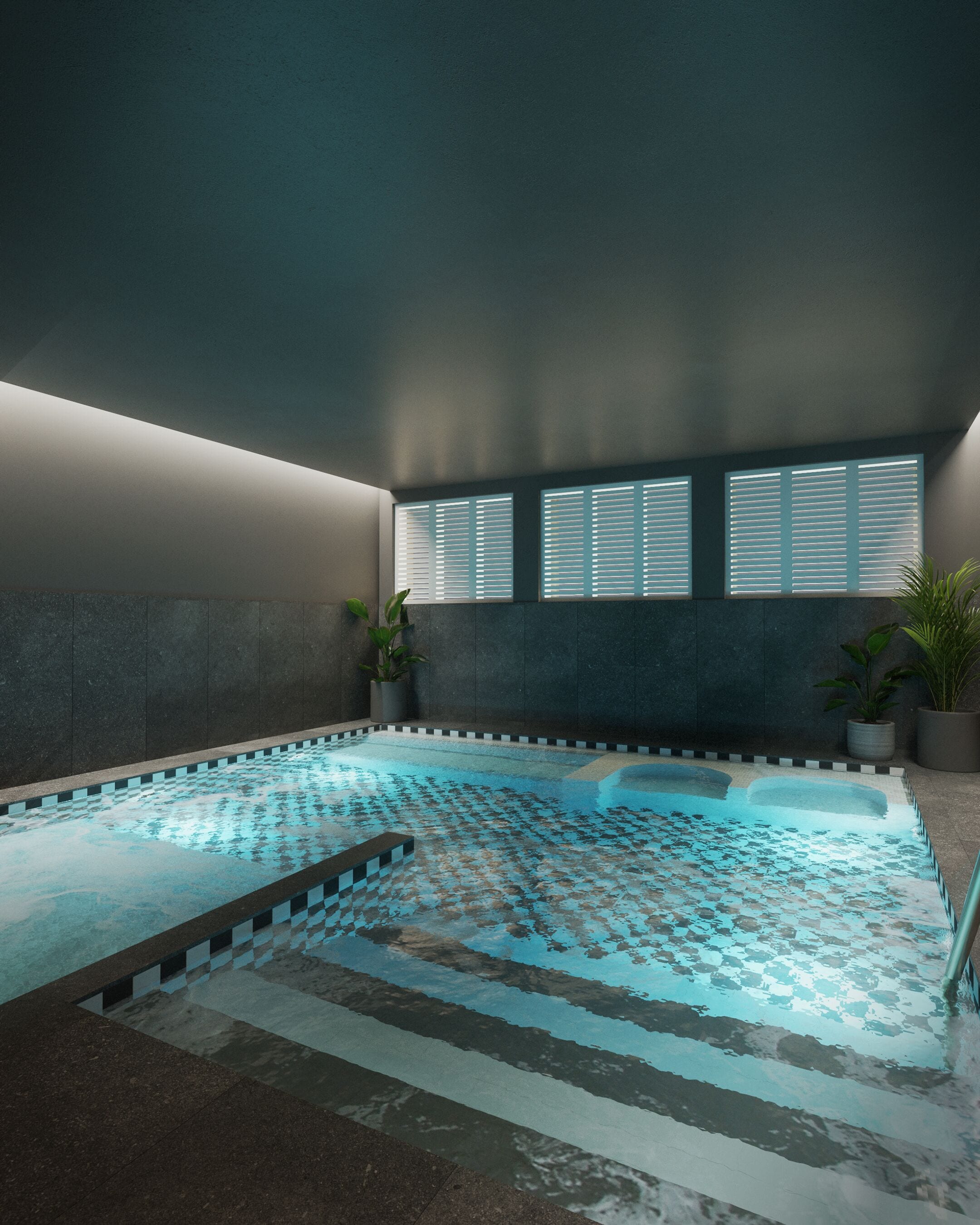 Indoor spa tub