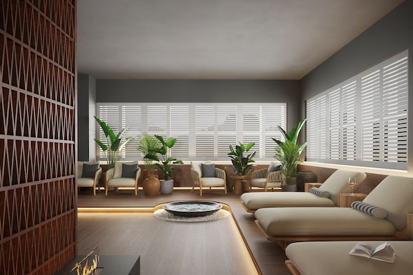 Indoor spa tub