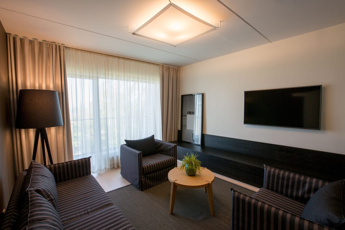 suite (spa access) | living room | 43-inch lcd tv with digital channels, tv