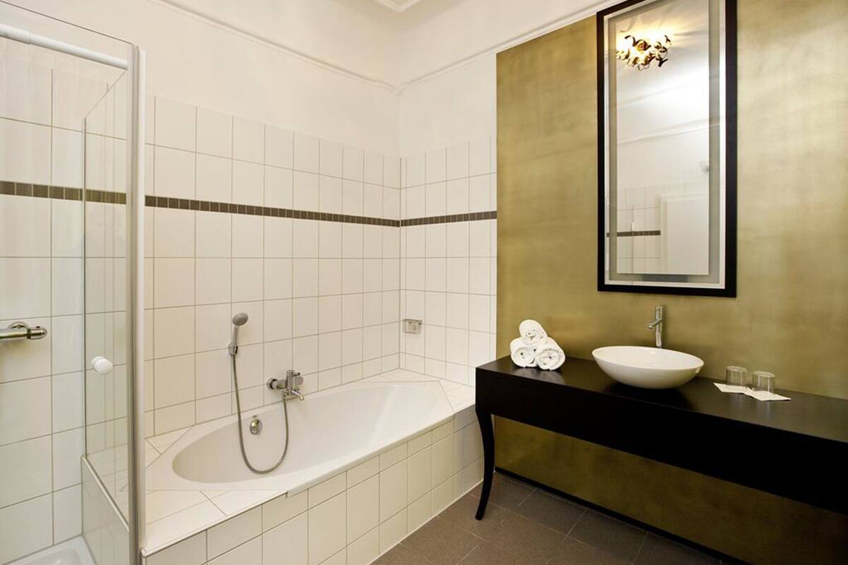 free toiletries, hair dryer, towels