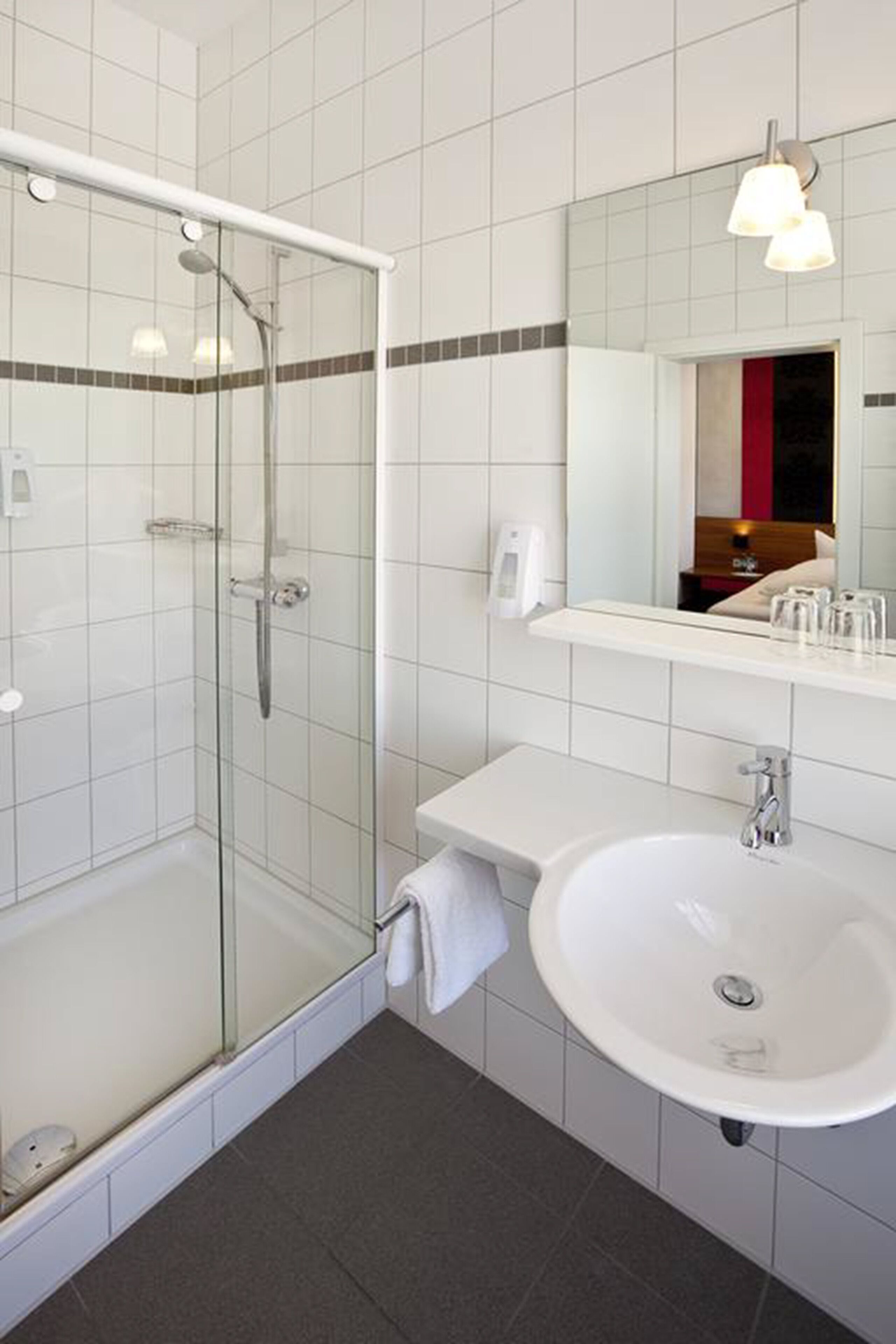 free toiletries, hair dryer, towels