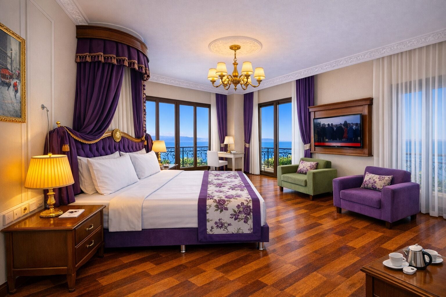 Deluxe Suite, Sea View and Bucoleon Palace View | Premium bedding, Select Comfort beds, minibar, in-room safe