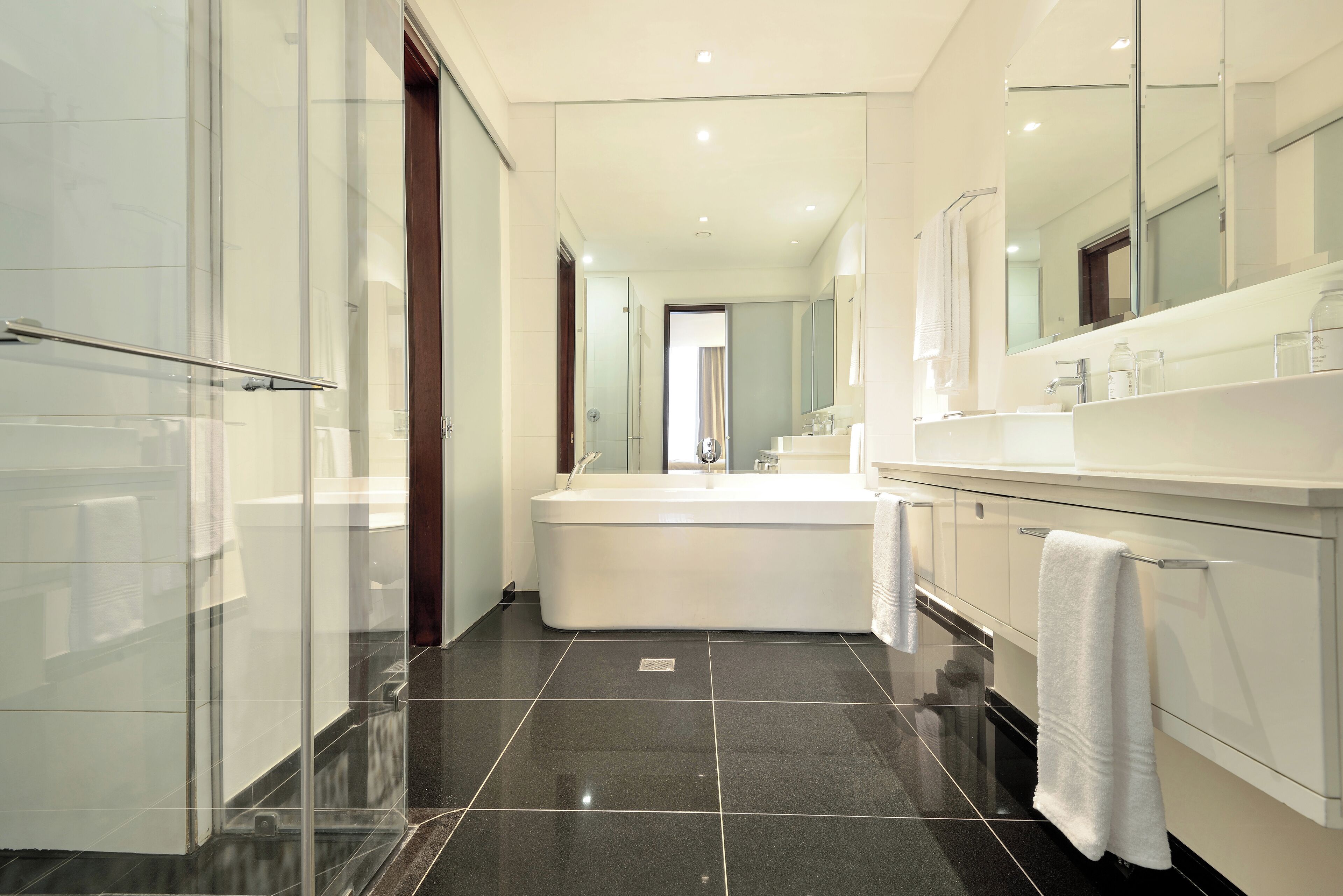 Suite, 2 Bedrooms | Bathroom | Separate tub and shower, deep soaking tub, rainfall showerhead