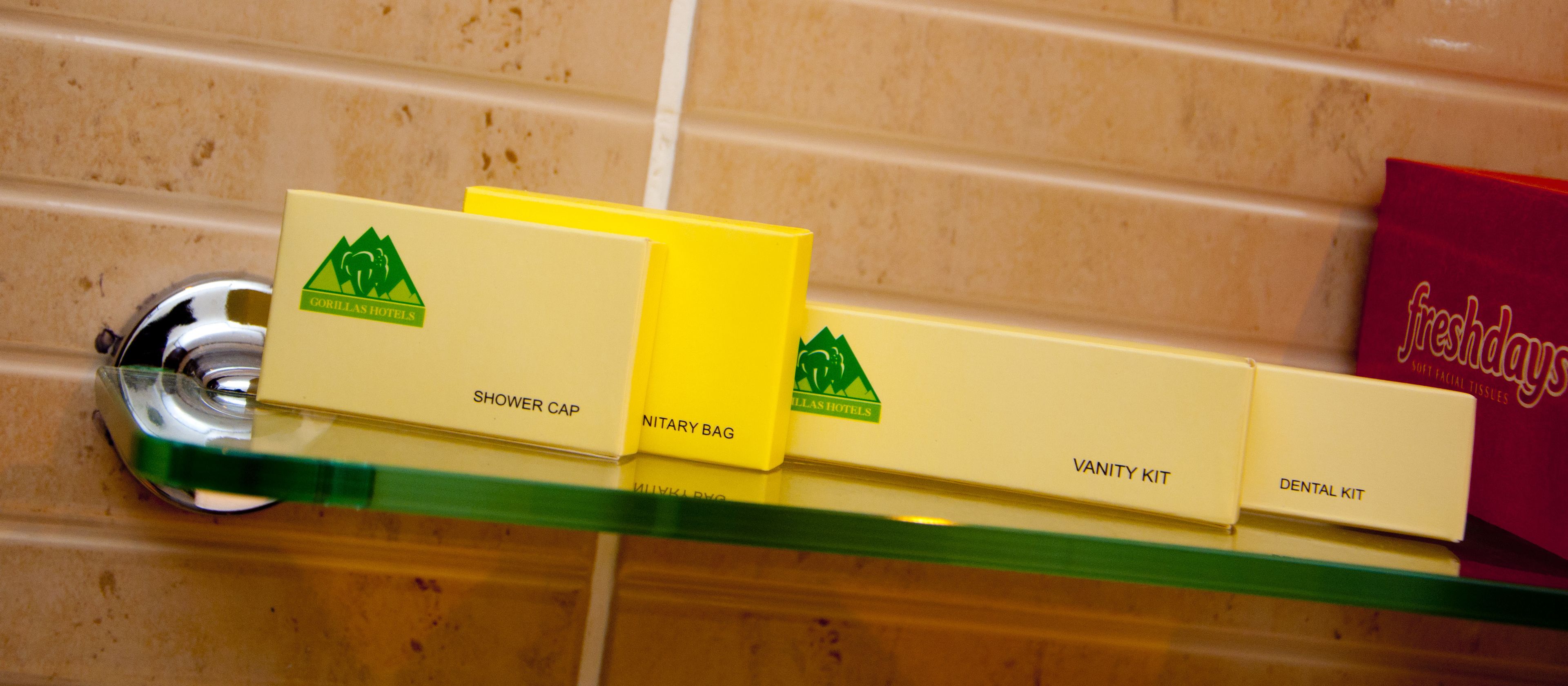 combined shower/bathtub, free toiletries, hair dryer, towels