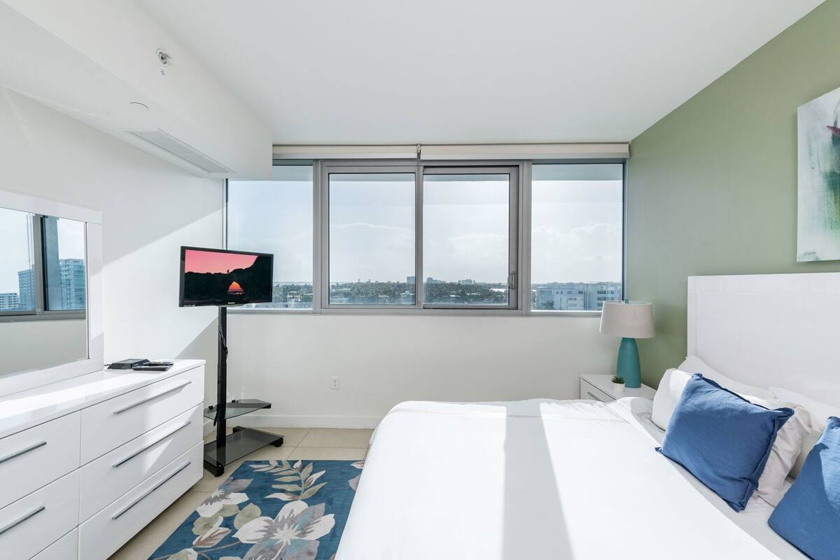1 habitación y ropa de cama de alta calidad