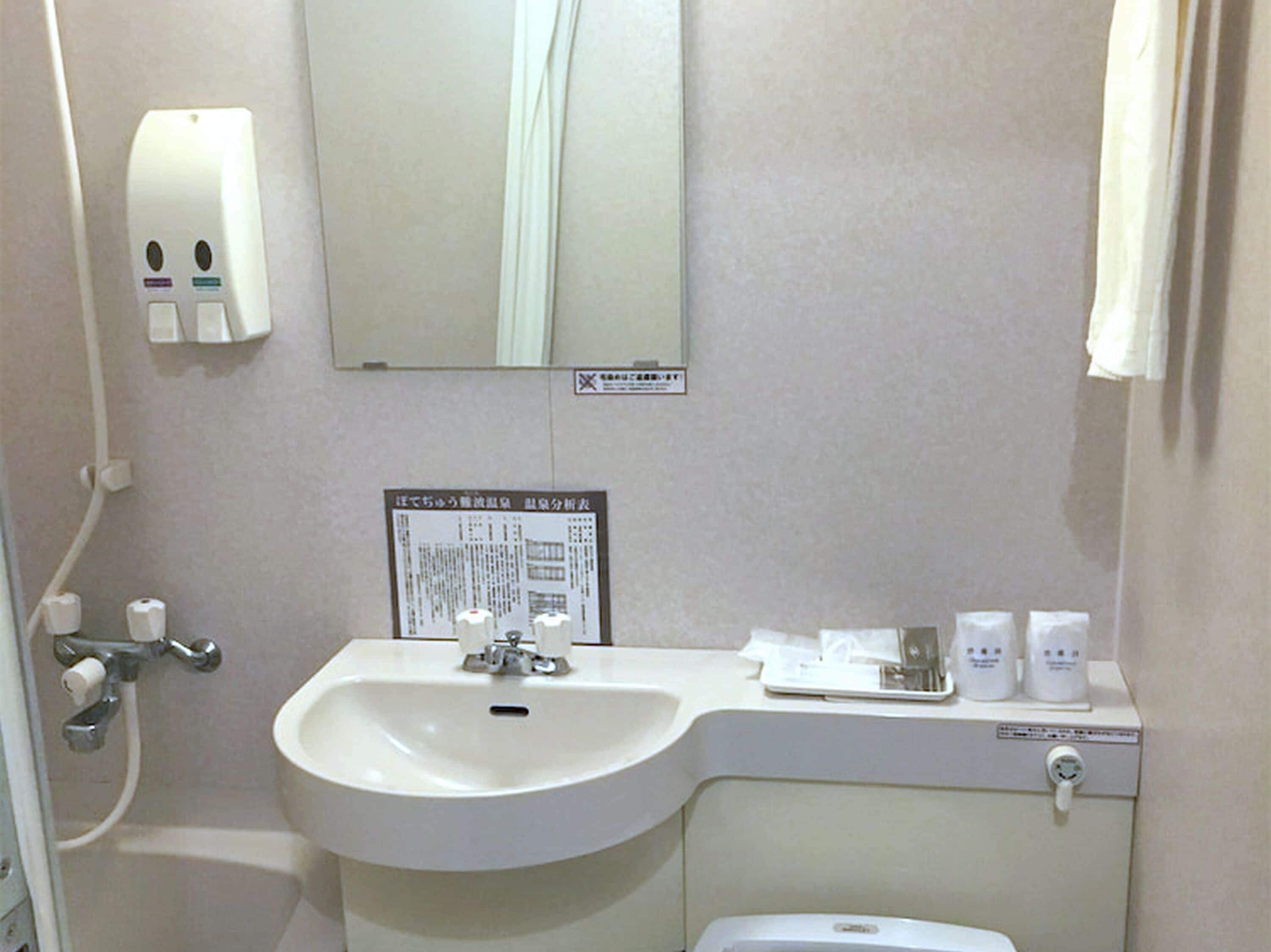 economy double room, non smoking | bathroom | separate bathtub and shower, spring water bathtub, hair dryer, slippers