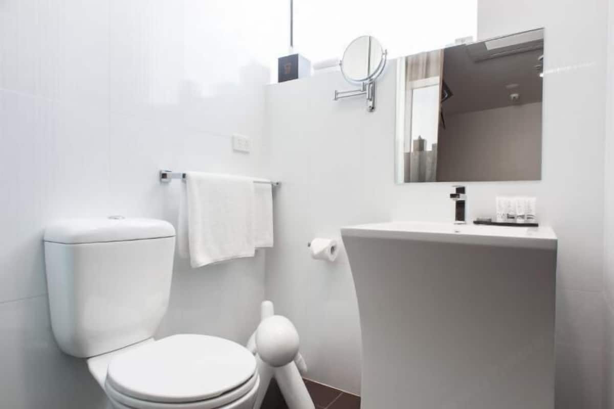 Badezimmer | Dusche, Designer-Toilettenartikel, Haartrockner, Handtücher