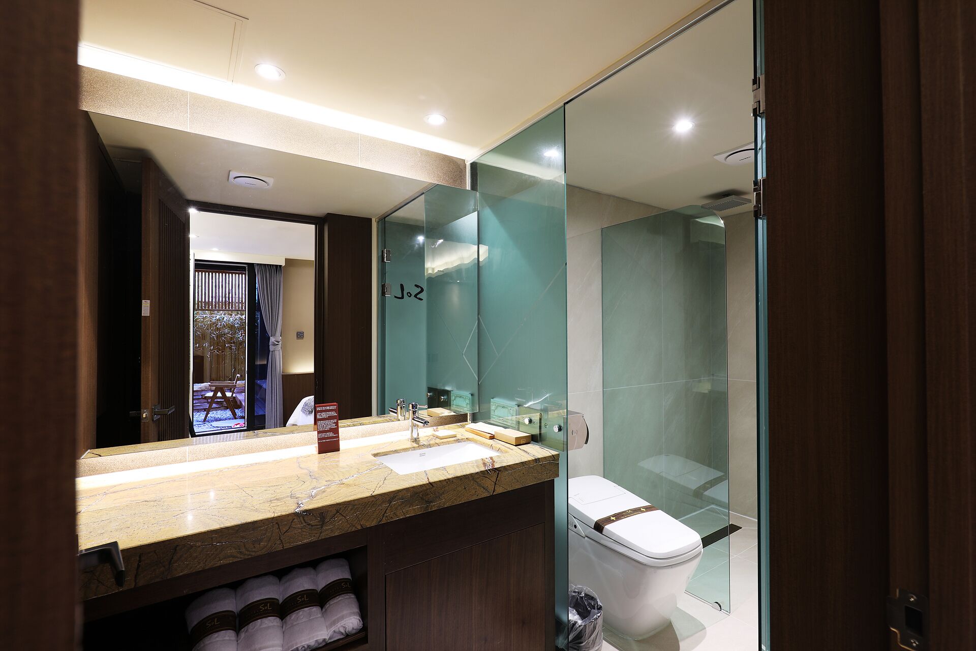 sol 1.takeya ryokan | bathroom | designer toiletries, hair dryer, bathrobes, slippers