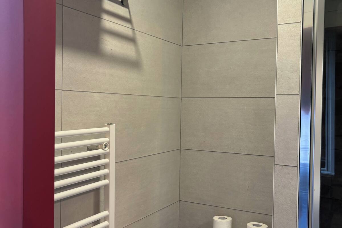 free toiletries, hair dryer, towels