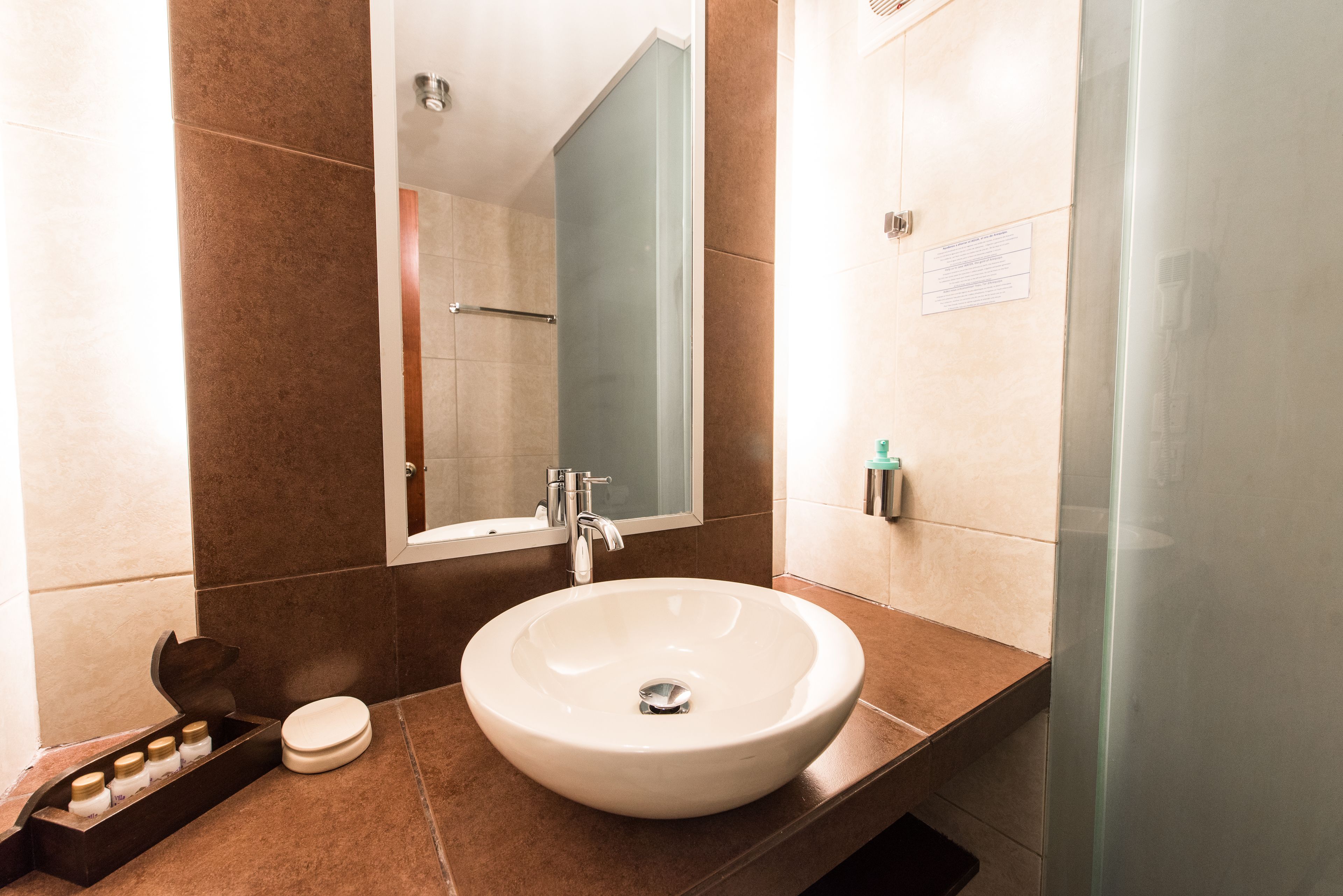 free toiletries, hair dryer, towels, shampoo