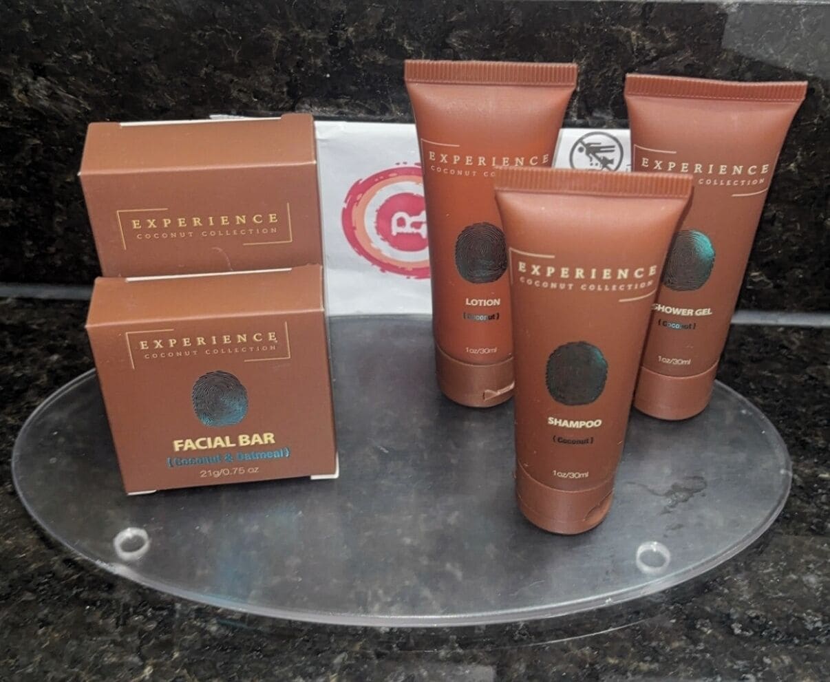 free toiletries, hair dryer, towels, soap