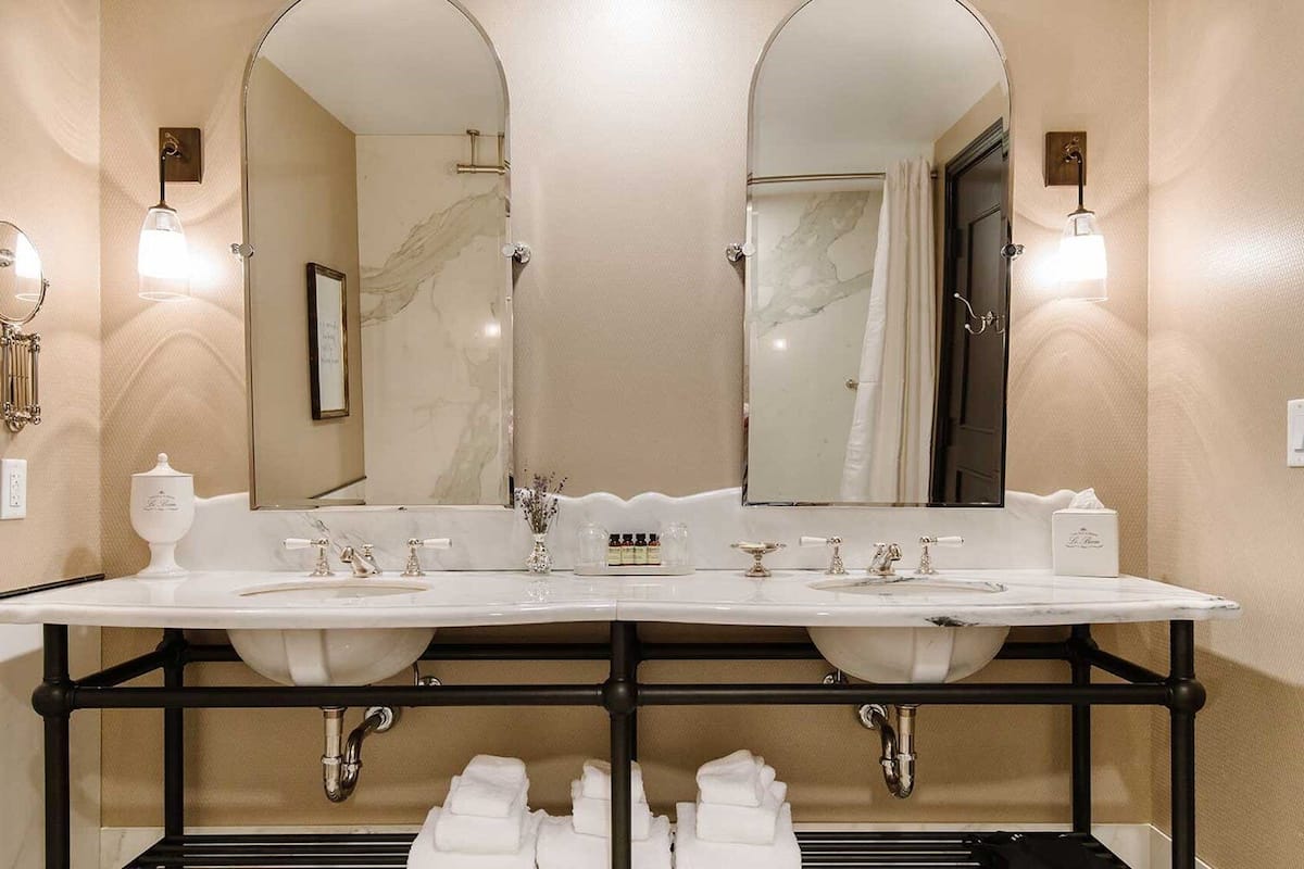 shower, rainfall showerhead, designer toiletries, hair dryer