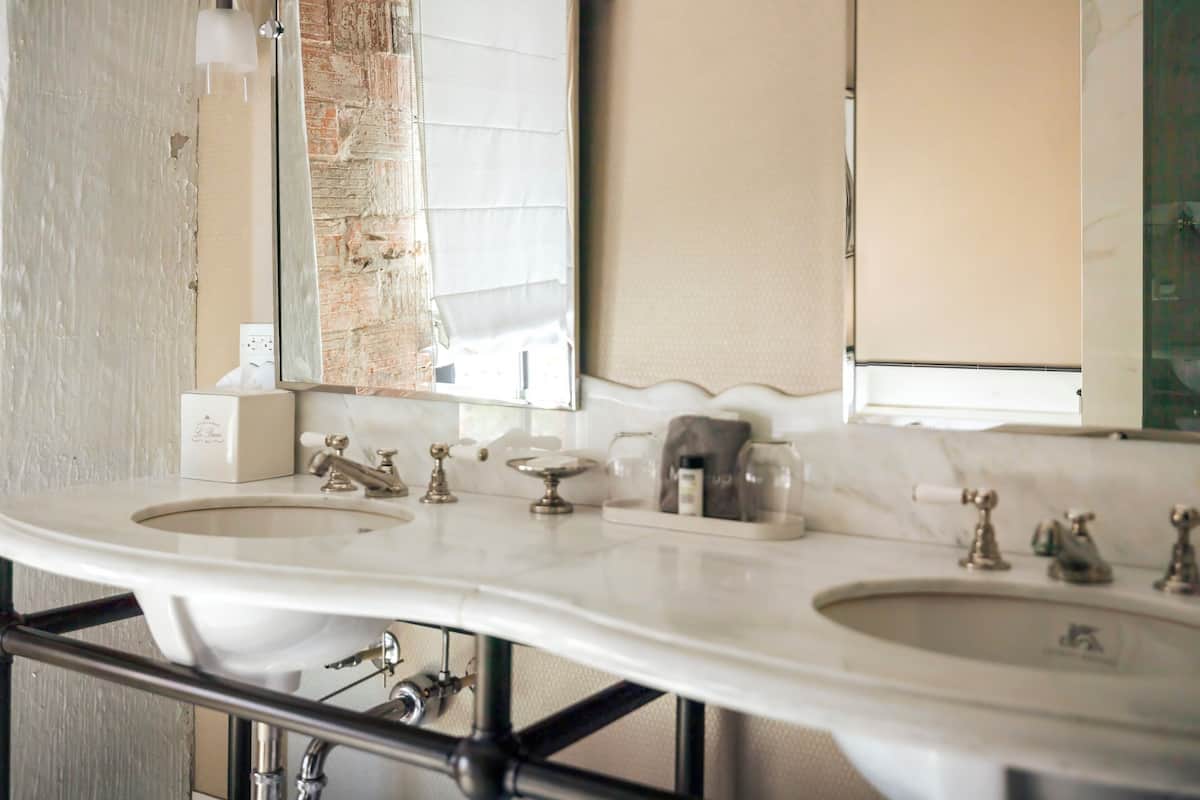 shower, rainfall showerhead, designer toiletries, hair dryer