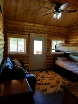 Luxury Cabin (Cabin 24) | Premium bedding, free WiFi, bed sheets - No Name City Luxury Cabins & RV (Sturgis)