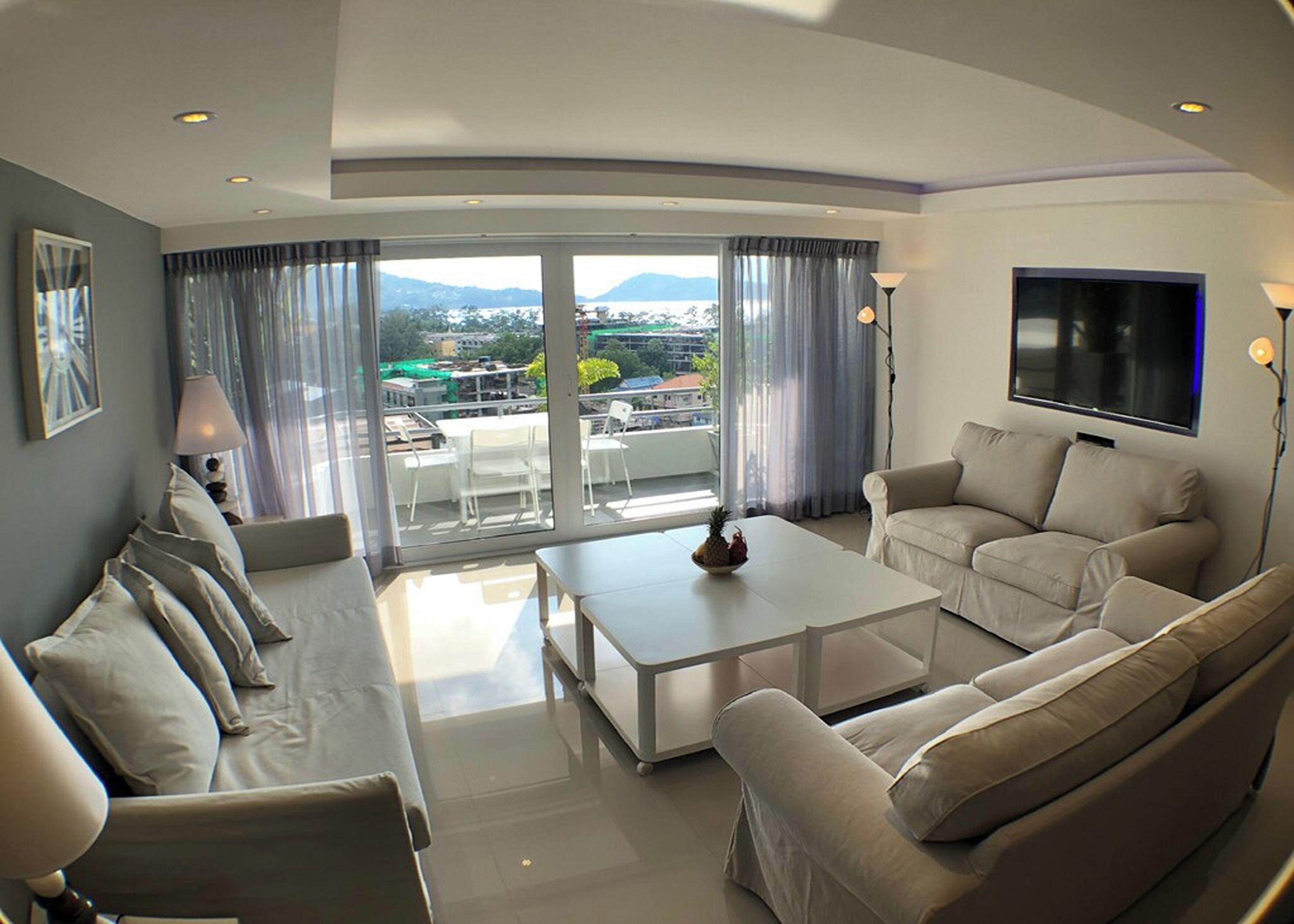 Apartment, 3 Bedrooms | Living room | 21-inch LCD TV with cable channels, TV