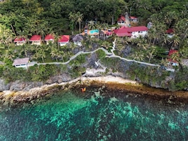 Private beach, scuba diving, kayaking