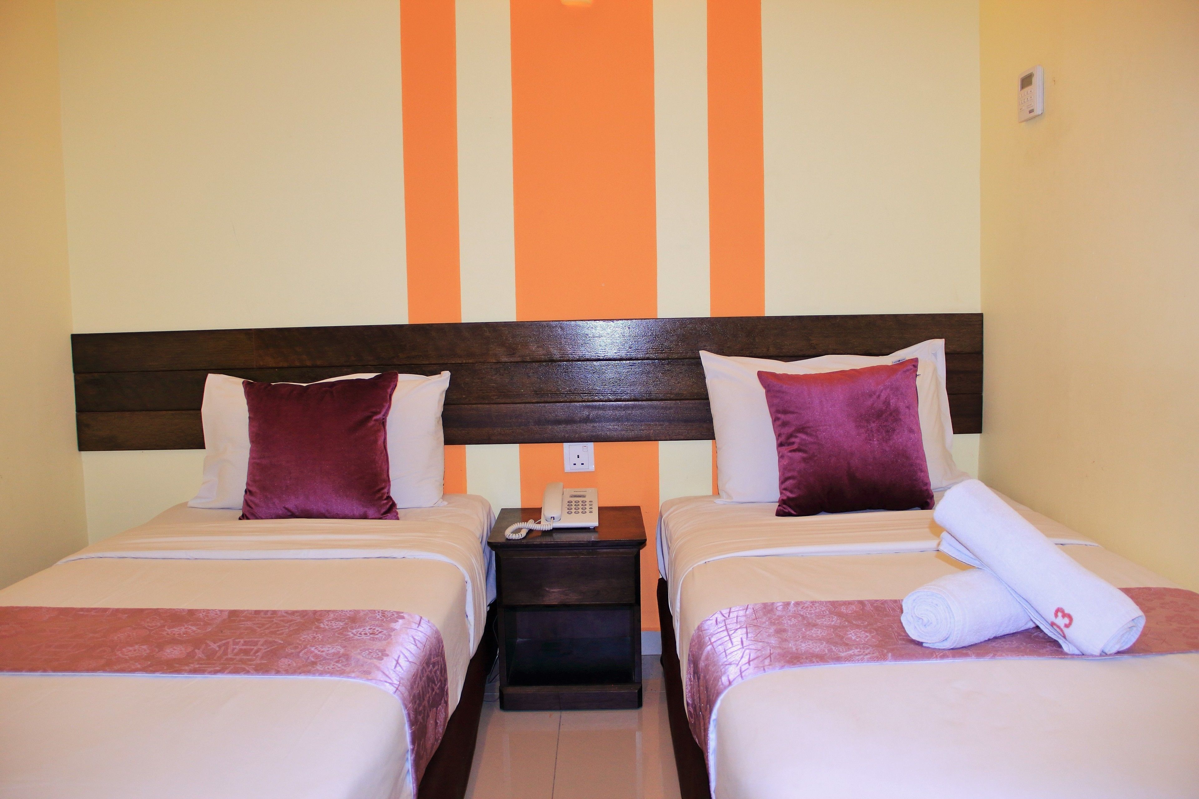 Desk, free WiFi, bed sheets