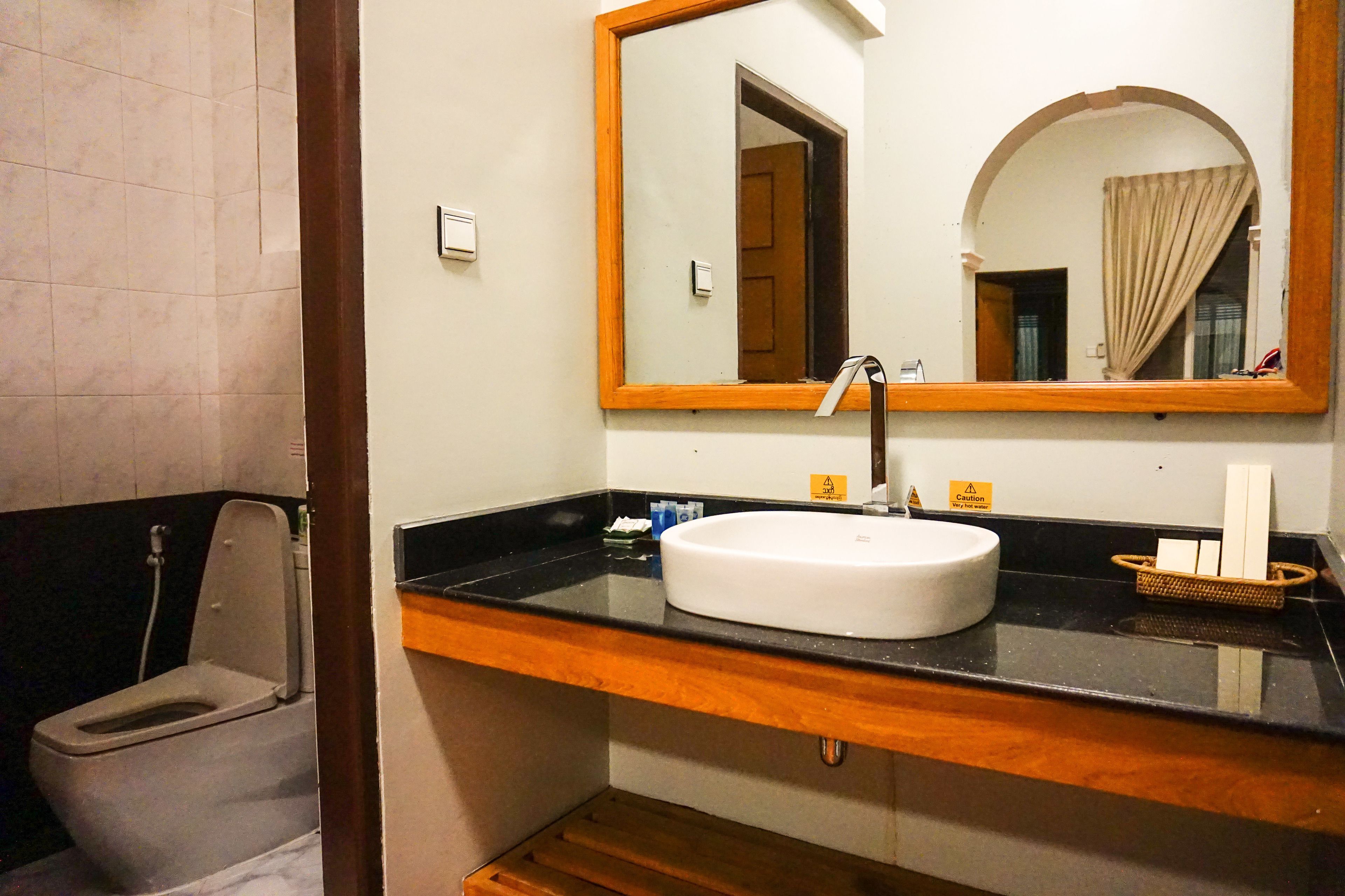 free toiletries, hair dryer, slippers, towels