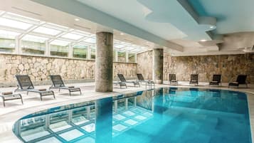 Indoor pool, seasonal outdoor pool, free pool cabanas, pool umbrellas