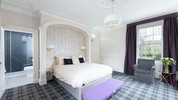 Premium bedding, down comforters, in-room safe, individually decorated