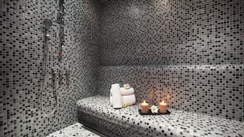 Tyrkisk bad/hammam, hot stone-massage, deep tissue-massage