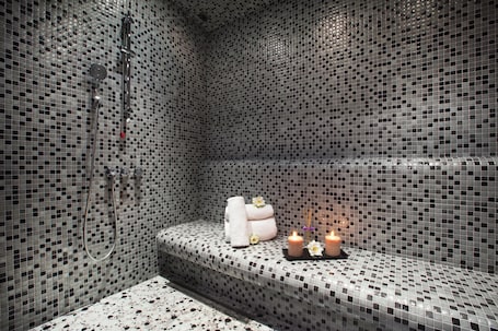 Turkish bath, hot stone massages, deep-tissue massages, Swedish massages