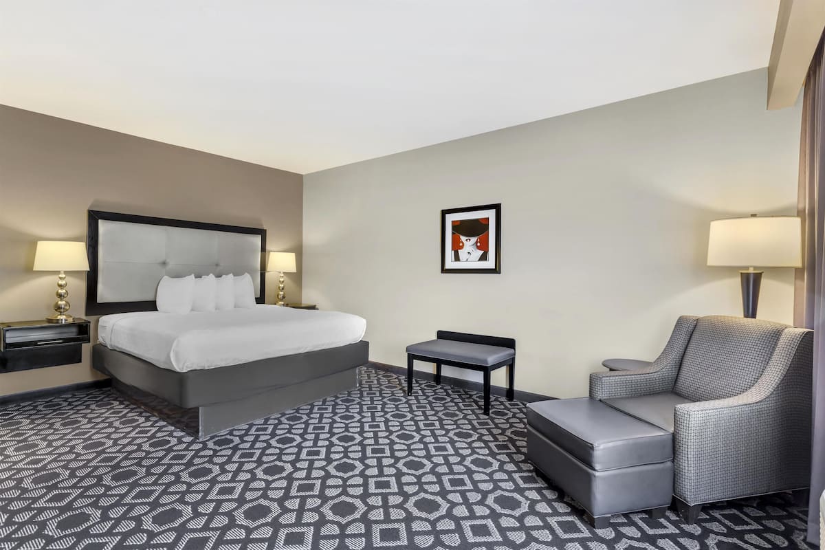 Standard Room, 1 King Bed, Non Smoking (Shower Only;Larger Room) | Premium bedding, in-room safe, desk, iron/ironing board