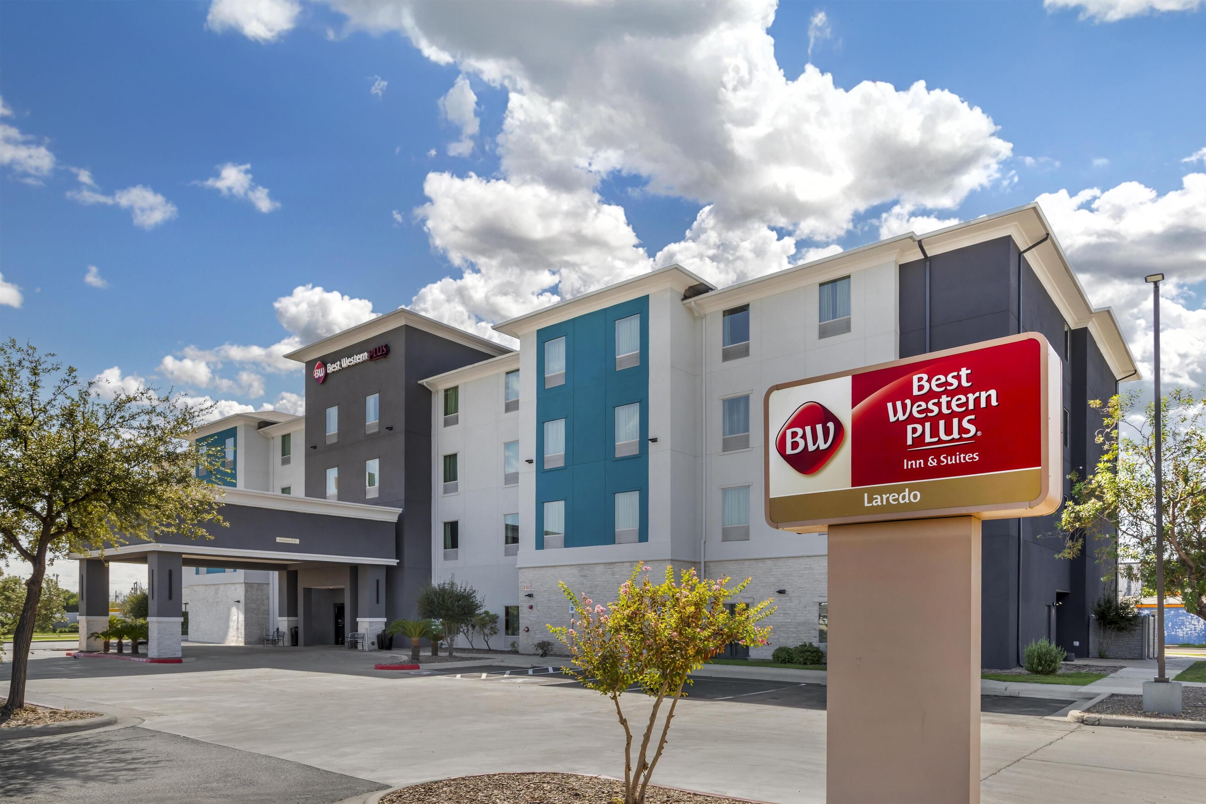 A Best Western Plus hotel with a modern design, featuring a covered entrance and multiple floors.